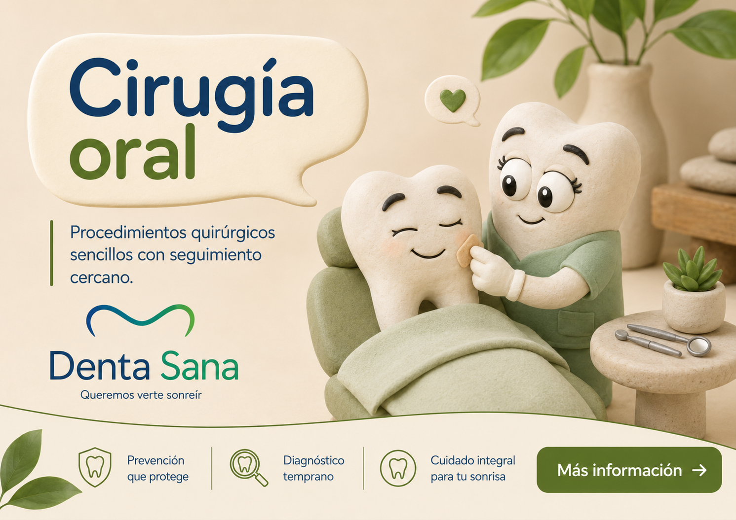 Ilustración de la campaña Denta Sana sobre cirugía oral