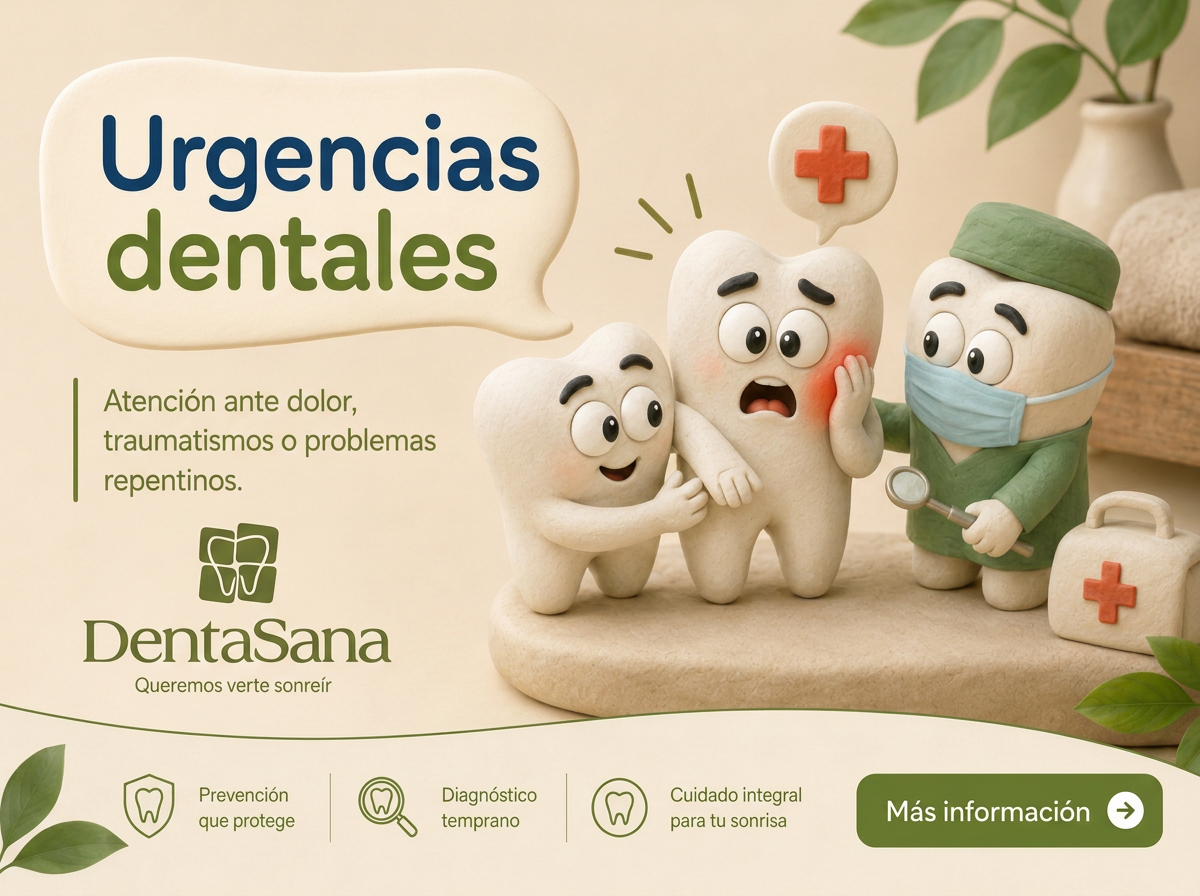 Ilustración de la campaña Denta Sana sobre urgencias dentales