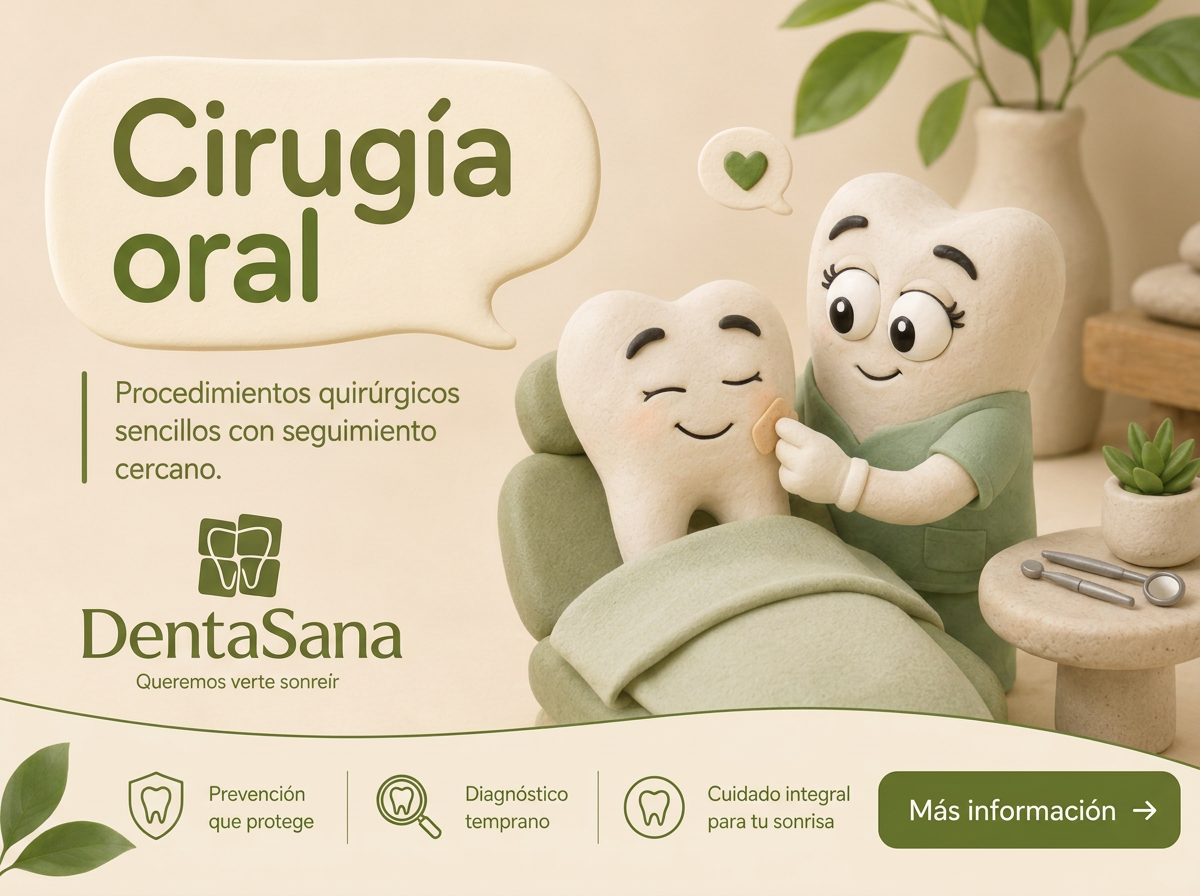 Ilustración de la campaña Denta Sana sobre cirugía oral